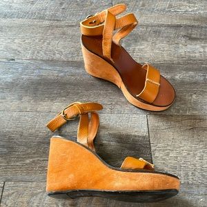 Miu miu suede wedge heels